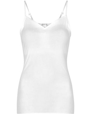 Hanro Seamless Padded Cotton Top - White