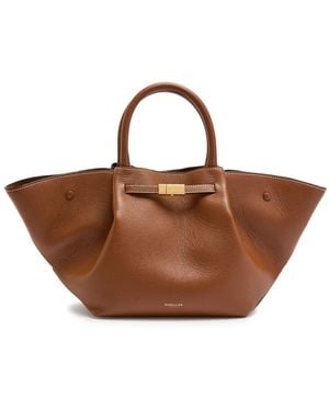 DeMellier London New York Midi Grained Leather Tote - Brown