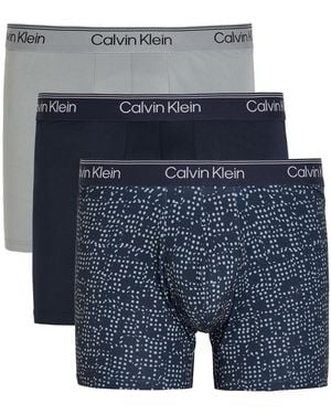 Calvin Klein Brushed Stretch-Microfibre Trunks - Blue