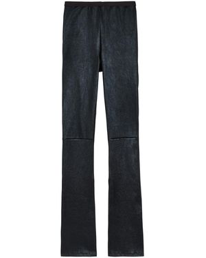 Rick Owens Carmen Flared-Leg Leather-Blend Pants - Blue
