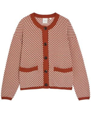 Varley Elmwick Patterned Cotton-Knit Cardigan - Red