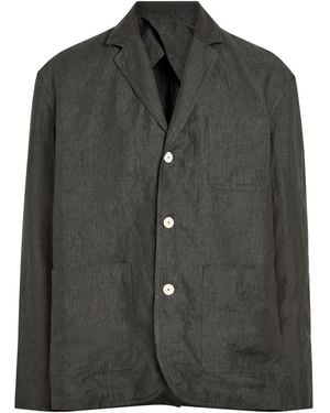 Jacquemus La Veste Pastro Striped Linen Jacket - Black