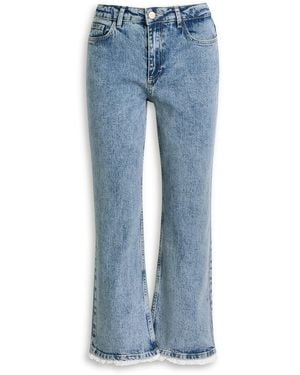 Damson Madder Kenny Straight-Leg Cropped Jeans - Blue