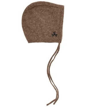 Simone Rocha Floral Crystal-Embellished Cashmere Bonnet - Black