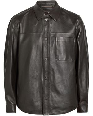 Slowear Leather Overshirt Jacket - Black