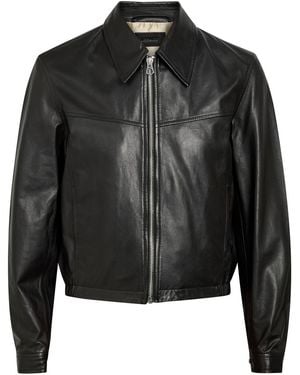 Lemaire Leather Biker Jacket - Black