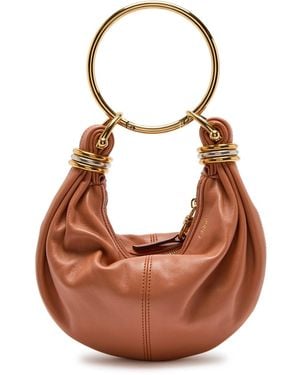 Chloé Bracelet Grained-Leather Top Handle Bag - Brown
