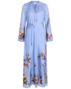 Zimmermann Patience Floral-Print Silk Maxi Dress - Blue