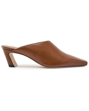Stuart Weitzman Stassi 50 Leather Mules - Brown
