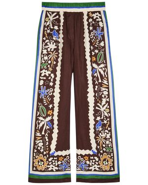 ALÉMAIS Maroc Printed Wide-Leg Linen Trousers - Multicolour