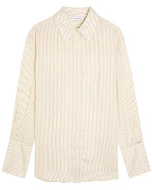 Anine Bing Bridget Pinstriped Satin Shirt - White