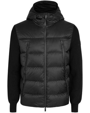 Moncler Padded Hooded Wool And Nylon Jacket - Black