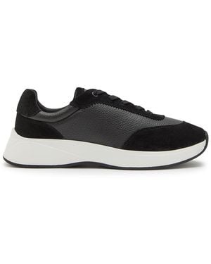 Jude Llow Maison Panelled Grained Leather Trainers - Black