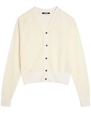 Jacquemus Le Cardigan Brode Logo-Embroidered Wool-Blend Cardigan - Natural
