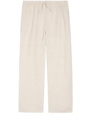 STAUD Mateo Cropped Wide-Leg Linen Trousers - Natural
