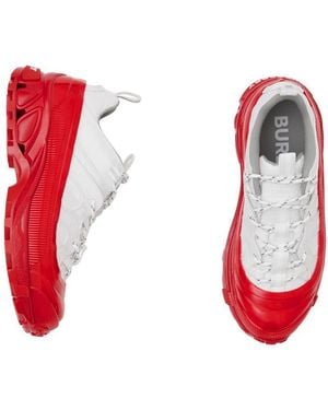 Burberry Nylon And Suede Arthur Trainers - Red