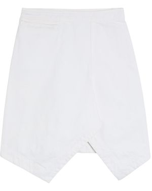 Lemaire Asymmetric Denim Mini Skirt - White