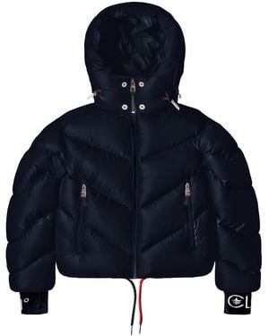 Malibu Ski Club Aspen Cropped Puffer Jacket - Blue