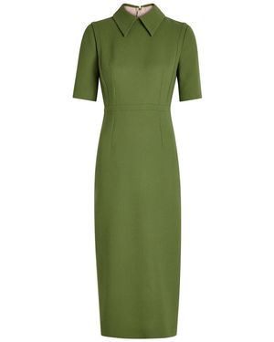 Emilia Wickstead Valetta Wool-Crepe Midi Dress - Green