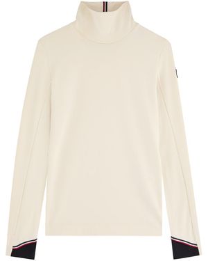 Moncler Logo-Appliquéd Stretch-Jersey Top - Natural