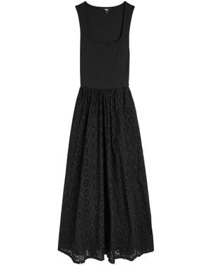 PAIGE Morel Broderie-Anglaise Cotton Maxi Dress - Black