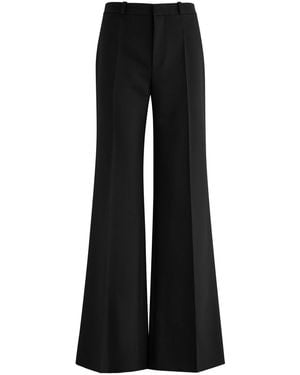 Chloé Flared-Leg Wool Trousers - Black