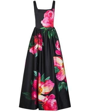 Alice + Olivia Tarrie Floral-Print Stretch-Cotton Maxi Dress - Red