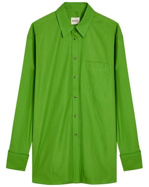 KHAITE Newton Cotton-Poplin Shirt - Green