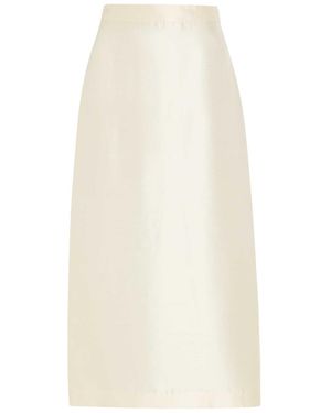 Heirlome Irene Silk Midi Skirt - Natural