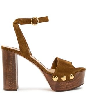 Gianvito Rossi Ardéa 110 Platform Suede Sandals - White
