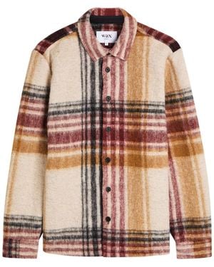 Wax London Nolan Checked Brushed Overshirt - Brown