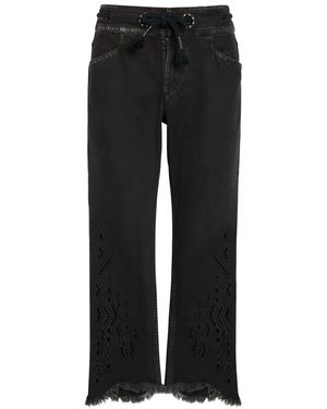 Isabel Marant Alison Cut-Out Cropped Denim Jeans - Black