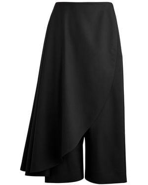 Alaïa Asymmetric Layered Stretch-Wool Trousers - Black