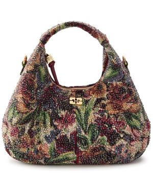 Ganni Embellished Tapestry-Weave Hobo Bag - Multicolour
