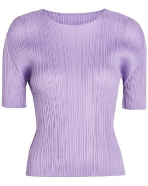Pleats Please Issey Miyake Pleated Woven Top - Purple