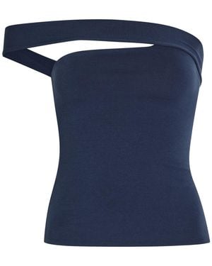 Skims Asymmetric Stretch-Cotton Top - Blue