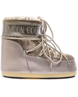Moon Boot Icon Padded Metallic Satin Snow Boots - Natural