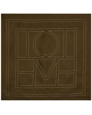 TOTEME Logo-Monogrammed Silk Scarf - Green