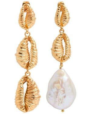 Joanna Laura Constantine Mismatched Seashell 18Kt-Plated Earrings - Metallic
