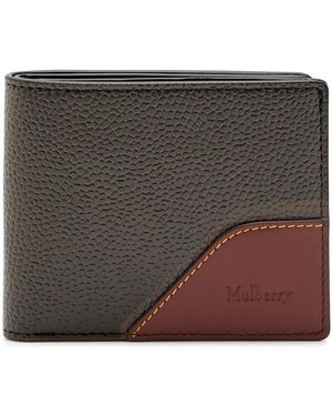 Mulberry Panelled Grained Leather Wallet - Grey