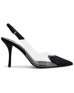 Alaïa Coeur 90 Suede Slingback Court Shoes - Black