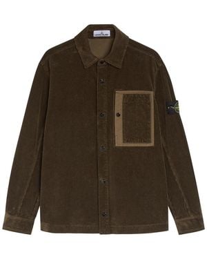 Stone Island Logo Corduroy Overshirt - Brown