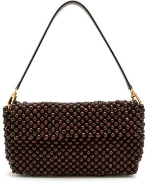 STAUD Timmy Beaded Shoulder Bag - Brown