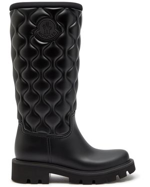 Moncler Kickstream High Quilted Rubber Wellington Boots - Black
