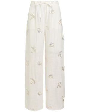 Marques'Almeida Embellished Woven Trousers - White