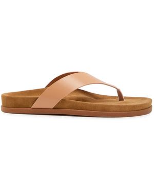 Ancient Greek Sandals Charys Footbed Leather Flip Flops - Brown