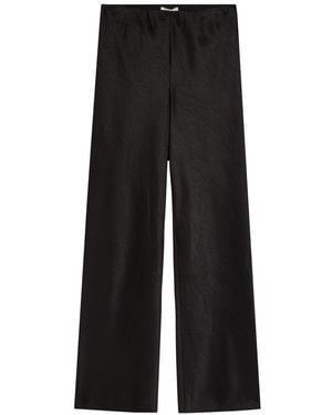 Vince Wide-Leg Satin Trousers - Black