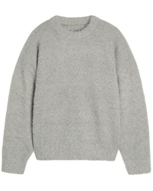 MKI Miyuki-Zoku Logo-Embroidered Brushed Knit Jumper - Grey