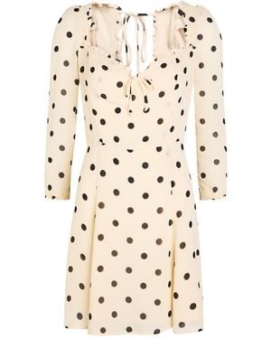 Reformation Remi Polka-Dot Georgette Mini Dress - White