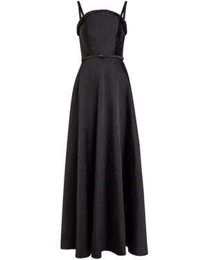 Roland Mouret Curved Crystal-Embellished Taffeta Gown - Black